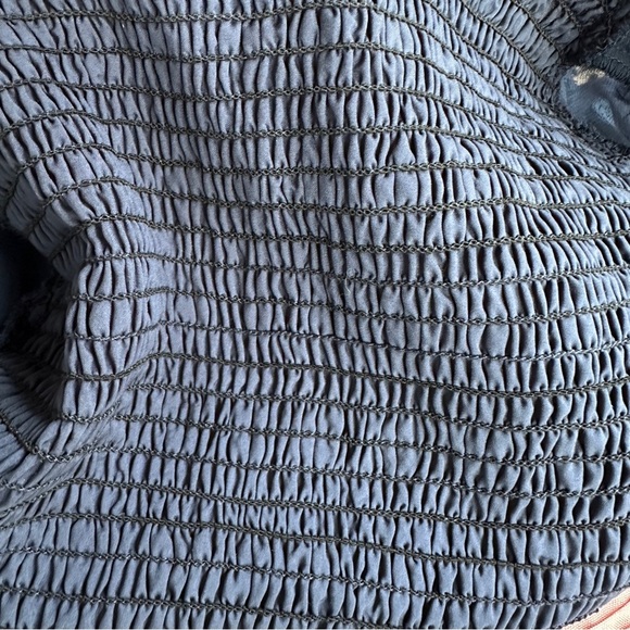 BTFBM Navy Swiss Dot Smocked Dress M - Picture 8 of 12